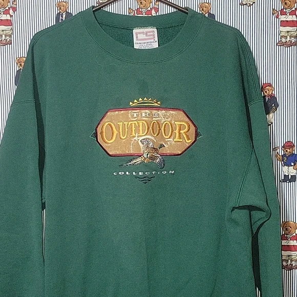 VTG 90S THE OUTDOOR COLLECTION USA MADE PHEASANT SWEATSHIRT XXL - Picture 1 of 10
